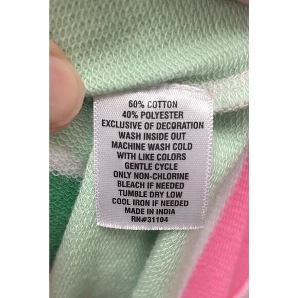 Crown & Ivy Rugby Shirt Womens M Striped Sweatshirt Preppy Relaxed Oversized - Picture 4 of 5
